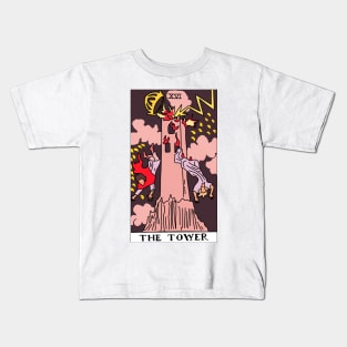 The Tower Tarot Card Kids T-Shirt